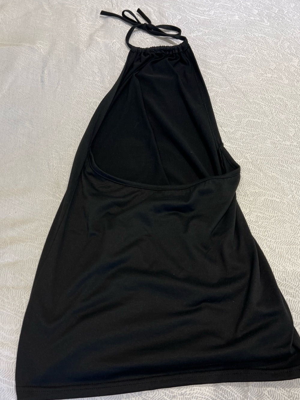Small black tie halter mini dress - Picture 2 of 2